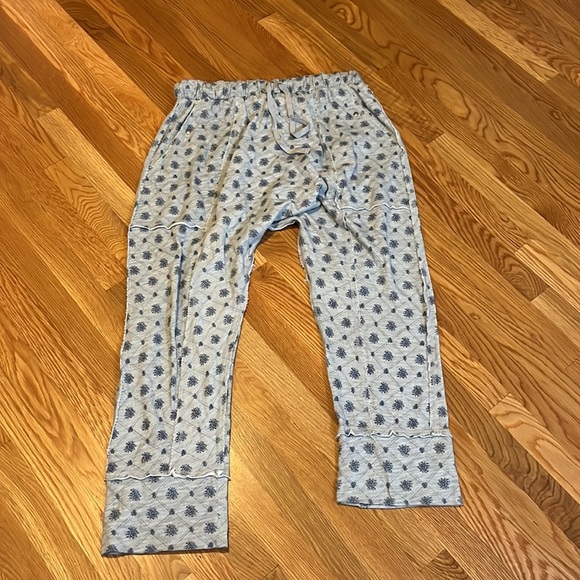 Free People Cotton Organic Set Pants Only Size Large  Blue. - Picture 6 of 17